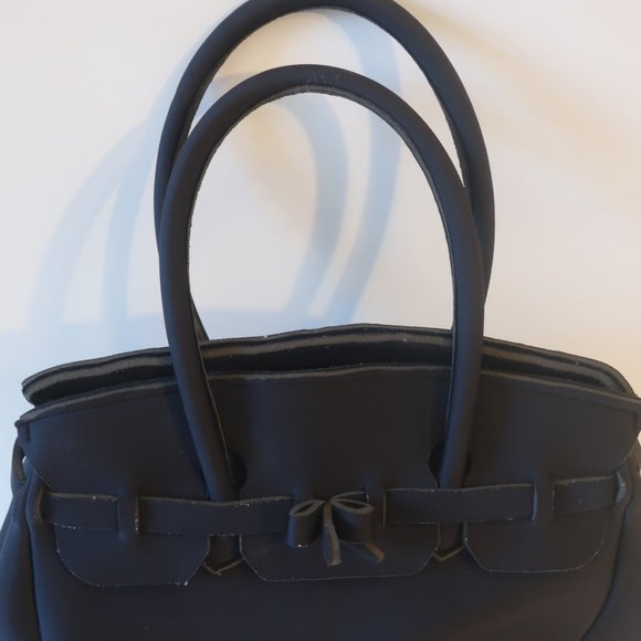 Womens Shag Boutique Black Neoprene Tote Bag * - Picture 3 of 9